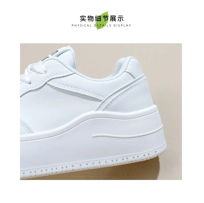 2025 New spring shoes for women green trainers platform lace up sneakers woman hip hop chunky sports shoes faux leather sneaker