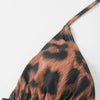 3 Pieces Leopard Triangle Halter String Bikini Hollow Out Swimsuit Women Swimwear Female Bathers Bathing Swimming Swim Suit