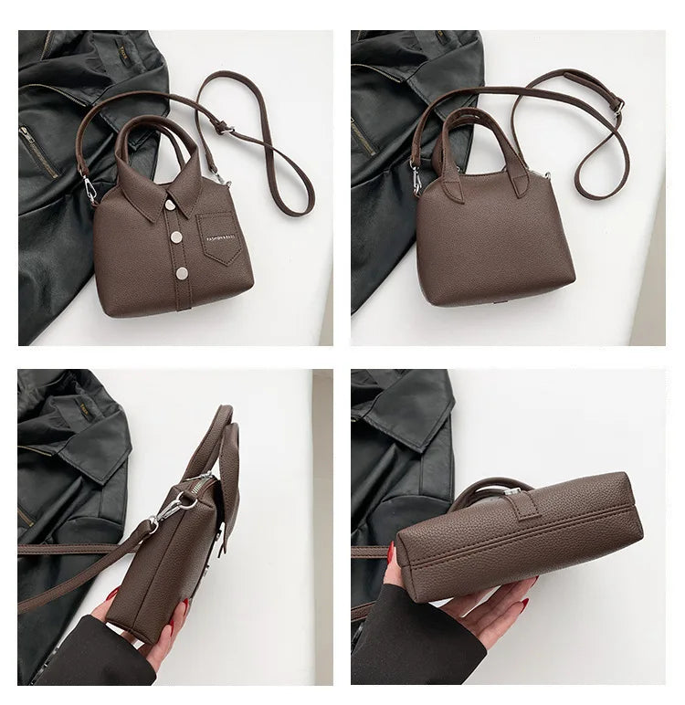 PU Square Compact Shoulder and Crossbody Bags Zipper Unique Design High Quality Hand Bags for Women 2025 Designer Style Bolso