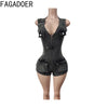 FAGADOER Spring Summer New Sexy Sleeveless Denim Rompers Women Button Zipper Cargo Pocket Patchwork Female Streetwear Overalls