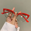 2023 New Vintage Cat Eye Glasses Frame New Stylish Semi Metal Rim Women Eyewear Trendy Brand Design Non-prescription Eyeglasses
