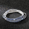 5Pcs/Lot Elastic Crystal Bracelets 2mm Charming Gold Color Crystal Rhinestones Metal Bangle Bracelet Jewelry DIY Gift
