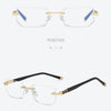 Men Blue Light Blocking Reading Glasses Women Dimond Cutting Rimless Eyeglasses Frame Anti Fatigue Hyperopia Presbyopic Eyewear
