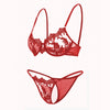 Floral tube Embroidered no padding Bra & Thongs Panties, Underwire Lingerie Set, Women's Lingerie & Underwear