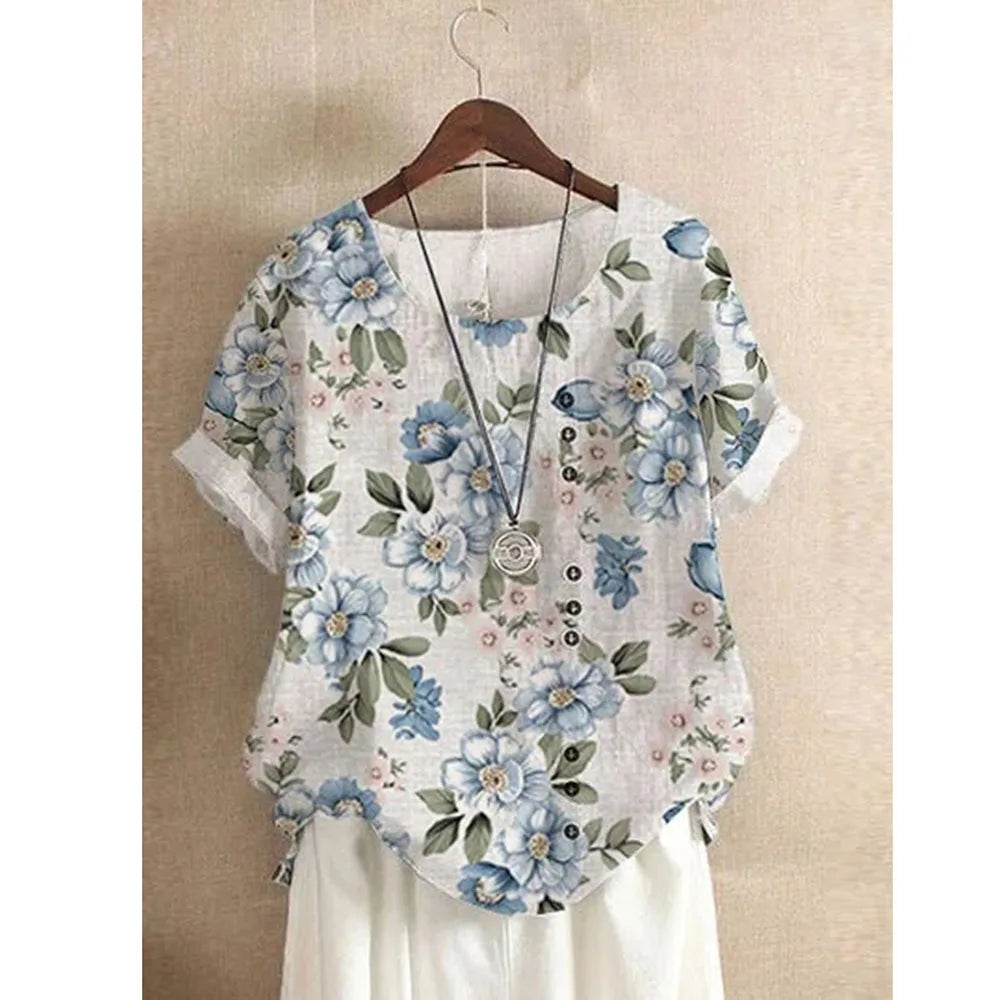 Summer Short Sleeve T-shirts Woman Camisetas Fashion Tops Tee Print Loose Tshirt Ladies Casual Blusas T Shirt Women Clothes