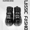2024 NEW Punk Style Women Shoes Lace-up heel height 6CM Platform Shoes Woman Gothic Ankle Rock Boots Metal Decor Woman Sneakers