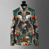 Fashion Men's Luxury Retro Print Shirt Crown Diamond Casual Social Shirt Long Sleeve Slim Fit Business Party Dress Shirt XS-6XL
