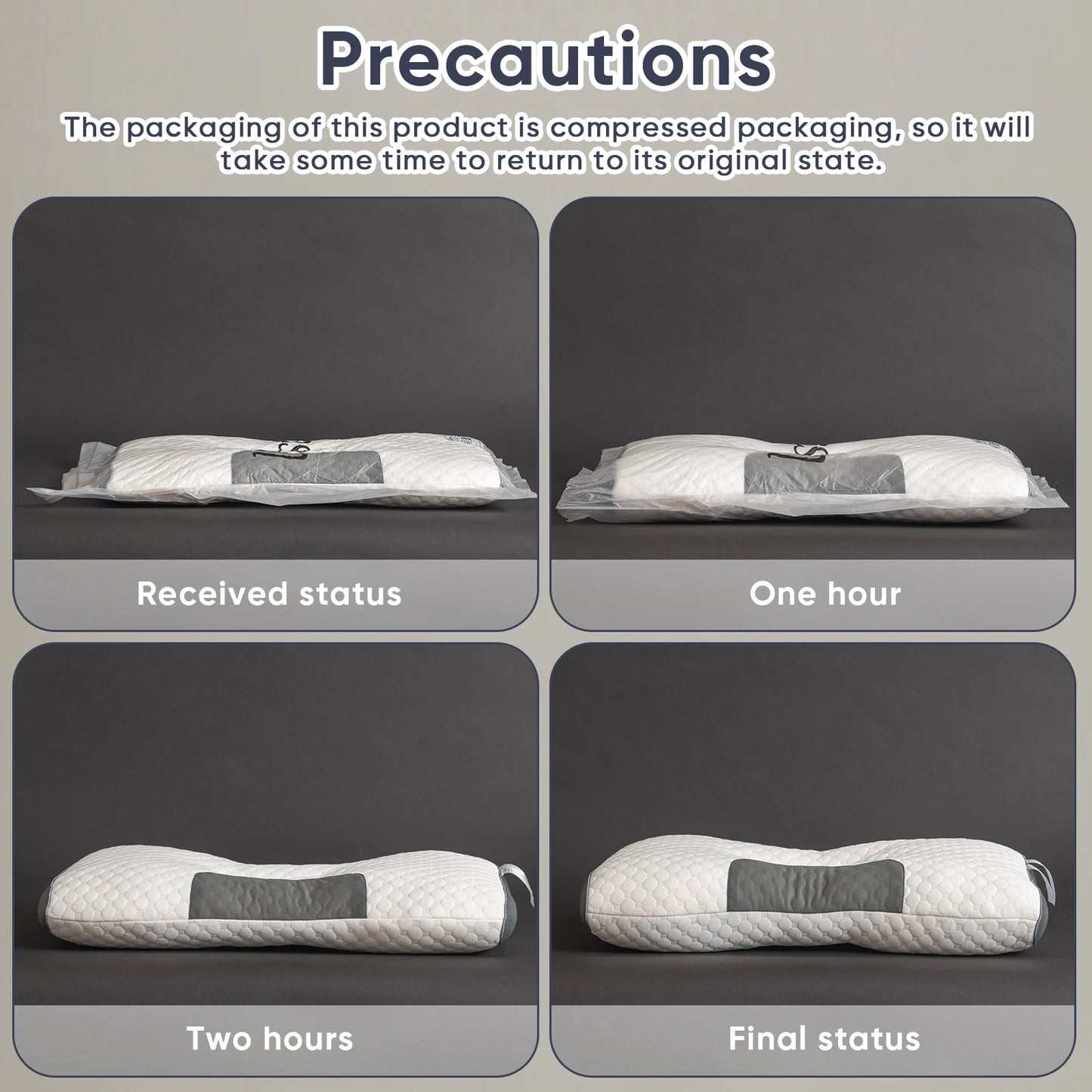 2pcs Massage Neck Pillows Adjustable Ergonomic Orthopedic Contour Support, High-Quality Pillow Core, All-Season Sleeping Comfort