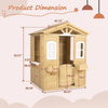 LZBEITEM Wooden Playhouse for Kids Outdoor with Working Door, Windows, Mailbox, Bench, Flowers Pot Holder, 39" x 38" x 55.5"