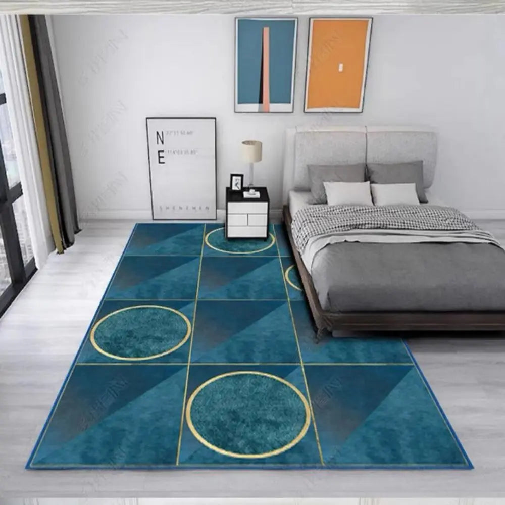 Carpet Modern Gray Minimalist Geometric Abstract Style Floor Mat Bedroom Bedside Rug Home Living Room Sofa Blanket Decoration