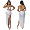High Waist 2 Piece Bikini Set With Cover Up 2022 Swimsuit Women Print Sleeveless Bathing Suit Beachwear Swimming Biquini New