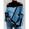 2024Ladies Long Sleeve Turtleneck Tops Women Sexy Off Shoulder Hollow Out Loose Printing T-shirt 2024 Autumn Fashion T-shirt Top