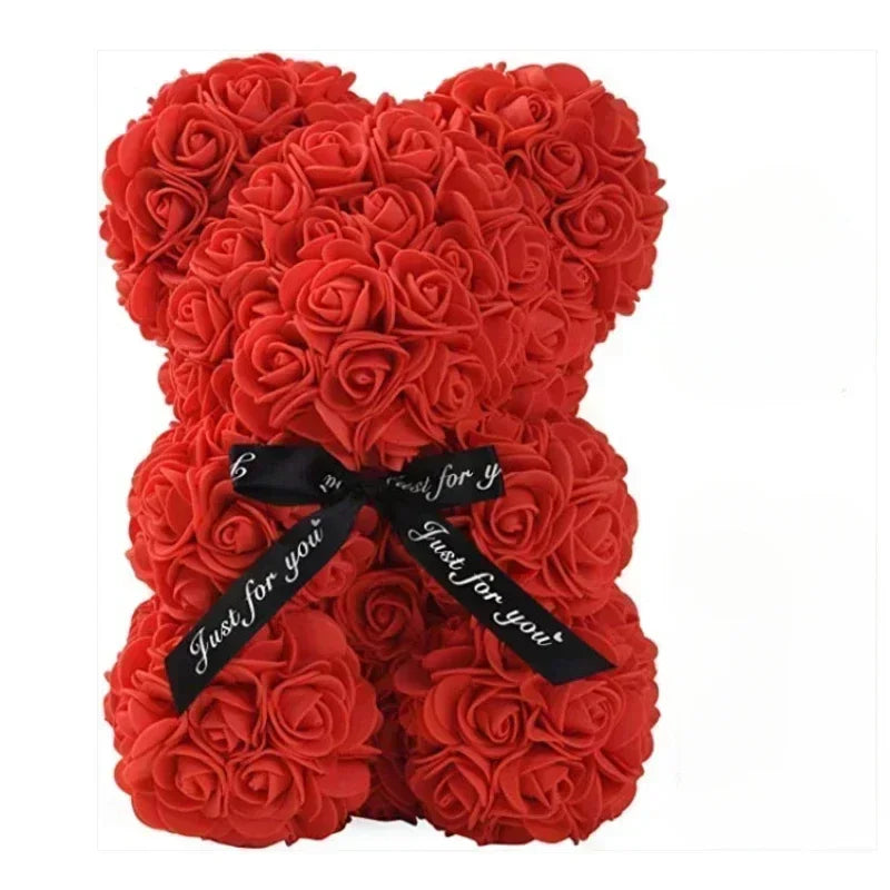 Artificial Flower Eternal Rose Teddy Bear for  Birthday Anniversary Gifts & Decor Miniatures A for my girlfriend Valentine's Day