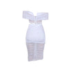 S10632 Sexy Slimming Mesh Splice Bum Covering Visibility Elastic Off-Shoulder 2-Piece Set European And American Style
