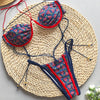 Sexy Print Laced Up Bikini 2 Piece Set Women Split Swimsuit High Waist Beach Backless Bikini 2025 New Summer Swimwear Bikini Set