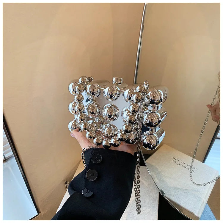 Mini Gold Chain Crossbody Bags for Women 2024 Y2K Korean Fashion Lady Evening Party Shoulder Bag Handbags and Purses