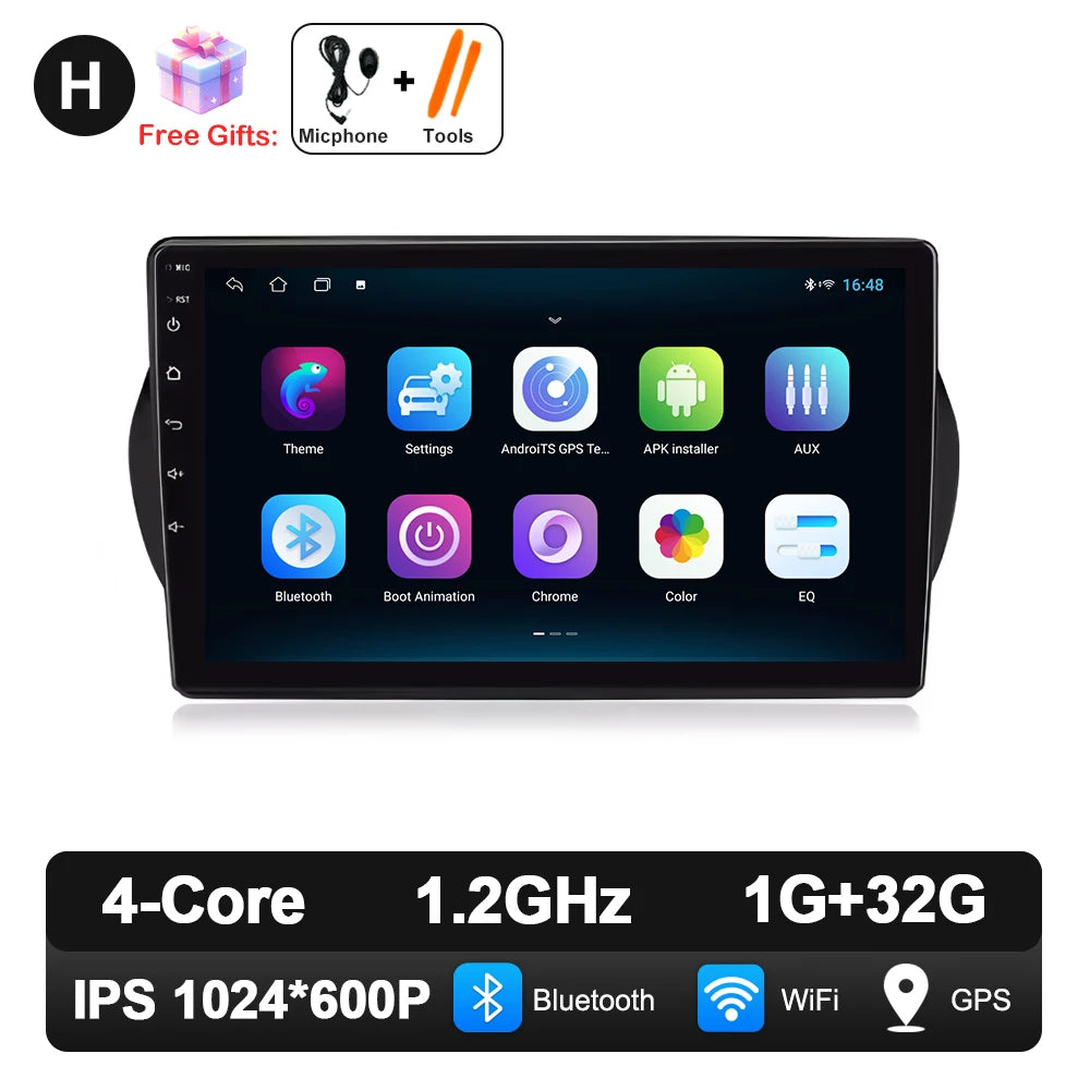 Android 14 For Fiat Fiorino Qubo Citroen Nemo Peugeot Bipper 2008 - 2017 Carplay Auto QLED Screen 4G Car Radio Multimedia Player