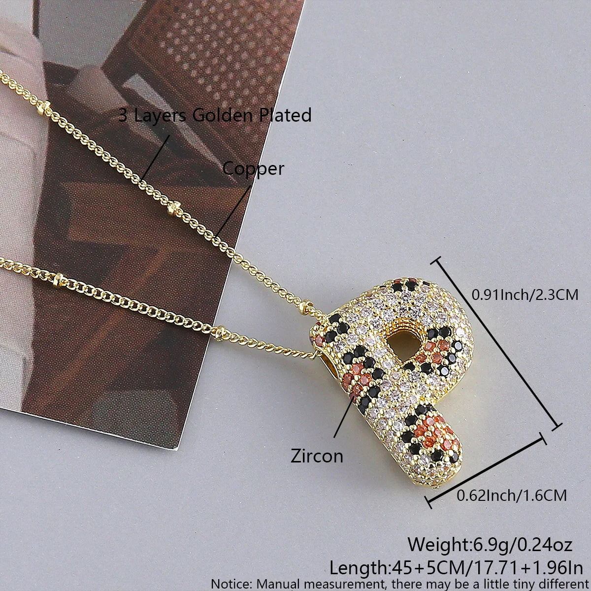 MHS.SUN New Leopard Bubble Letter Necklace Gold Plated Chunky Bubble Zircon 26 Initial Pendant Necklace Women Fashion Jewelry