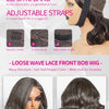 Salt and Pepper Loose Wave Lace Front Bob Wig Human Hair Side Part  5x5 HD Closure Lace Wig Ready To for Black Women