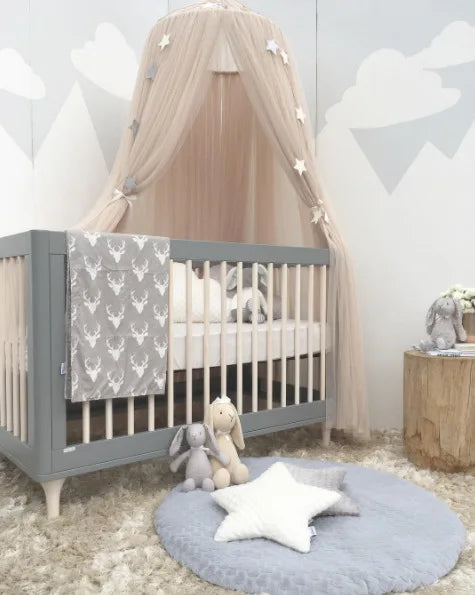 Mosquito Net Hanging Tent Star Decoration Baby Bed Crib Canopy Tulle Curtains for Bedroom Play House Tent for Children Kids Room
