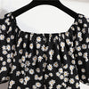 Women Mini Dresses Summer Fashion Female Vestidos Print Floral Chiffon Dresses Shirring Pleated Short Puffy Sleeve Casual Dress
