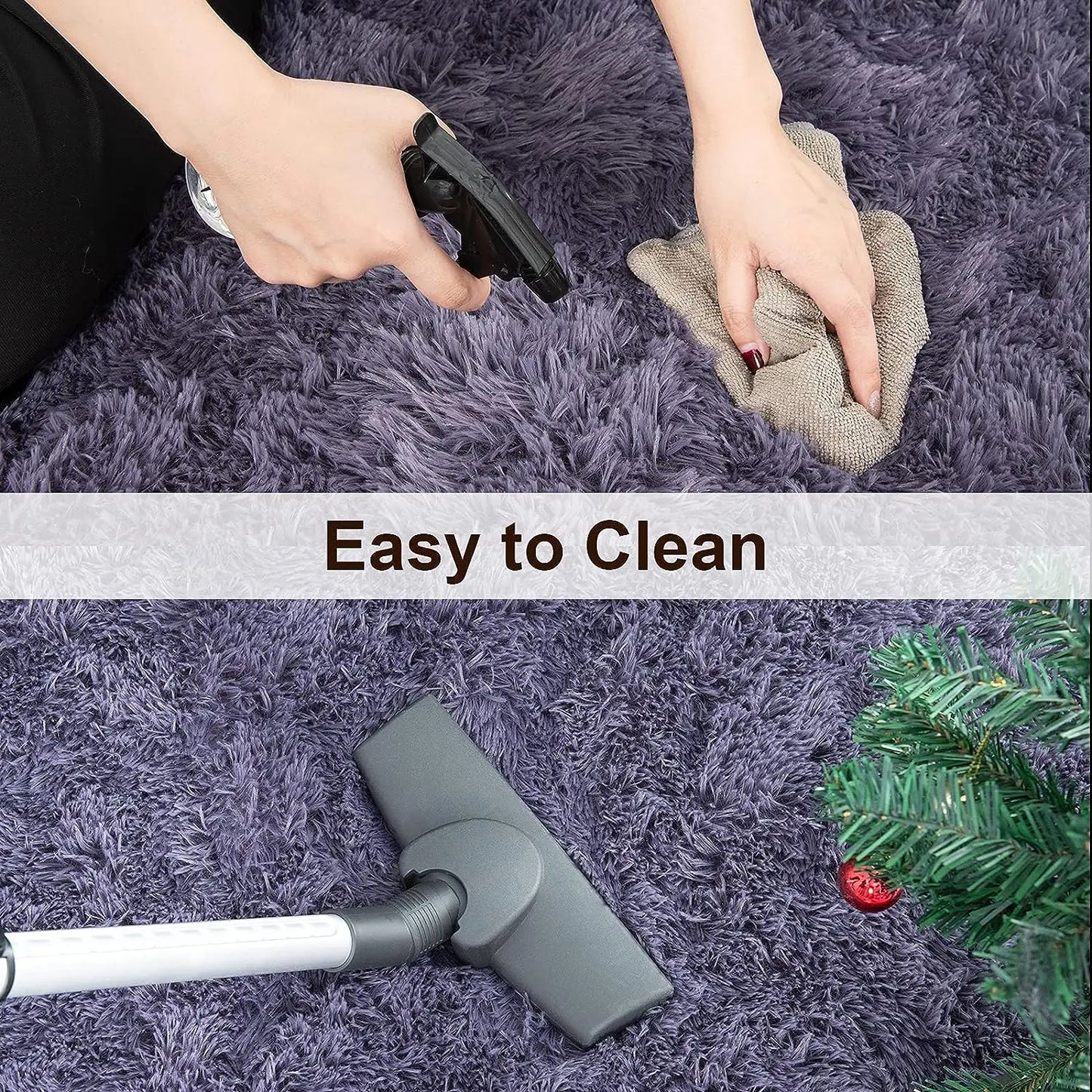 Fluffy Bedroom Rug Carpet Shaggy Fuzzy Rugs for Bedroom Thick Black Area Rugs for Living Room Rugs  for Girls Boys
