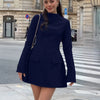 Dulzura Long Sleeves Zipper Bodycon Mini Dress With Pocket Solid Elegant Outfit Office Streetwear Women’S Autumn Winter Clothes