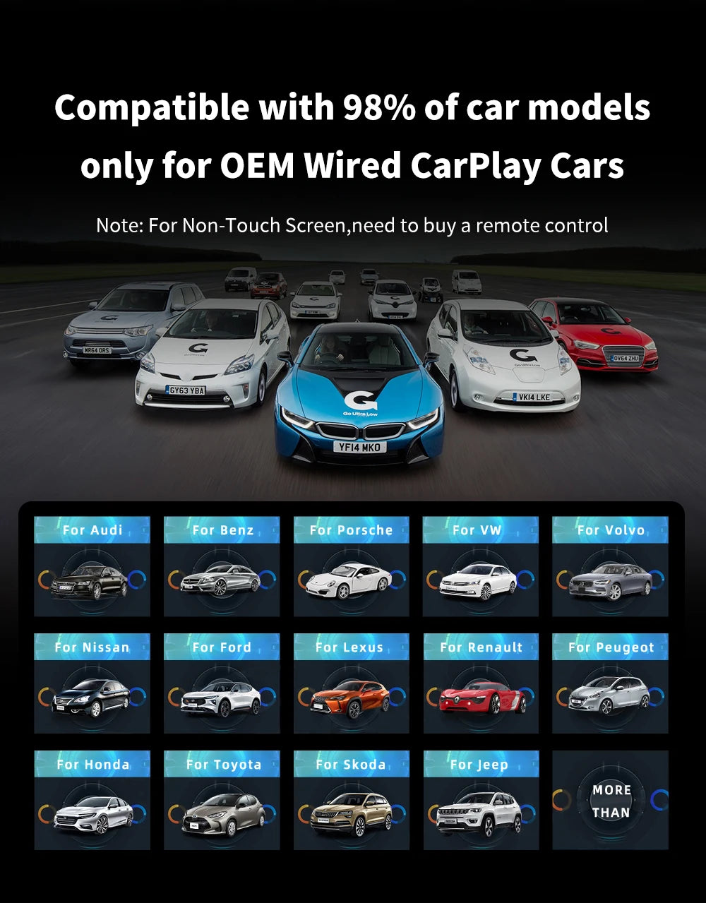 CarAiBOX CarPlay Ai Box Qualcomm 6125 8-Core CPU Android 13.0 System Wireless CarPlay Android auto Built-in Google Play Store