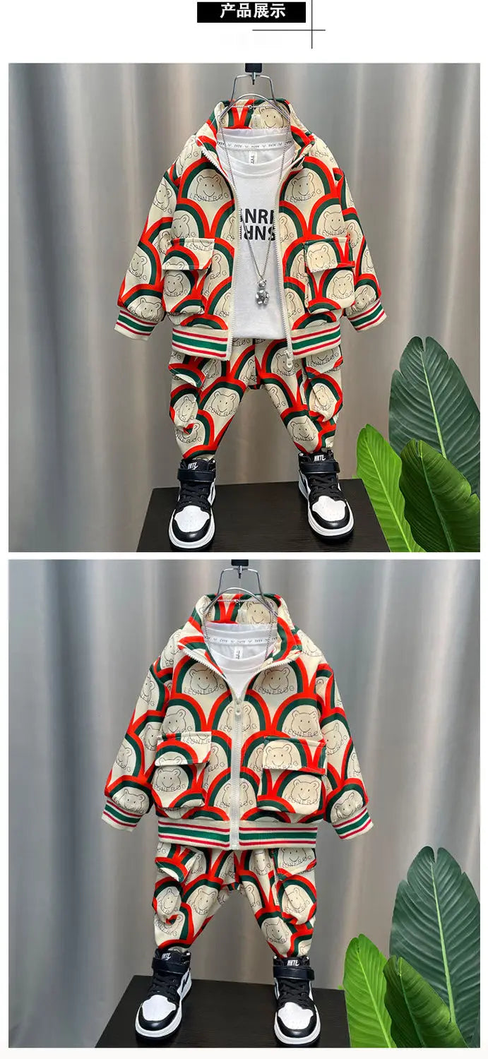 Spring Autumn Baby Clothes Suit Boys Outfit Sets Koean Girl Boys Coat + Pants SetsChildren's Set 2 To10 years Kids Outfits