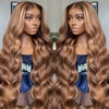 high density Ombre brown Highlight 30 32 40 inch13x6 Hd Lace Frontal Wig Blonde 5x5 closure Body Wave 13x4 Front Human Hair Wigs