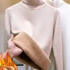 Turtleneck Winter Sweater Women Elegant Thicken Velvet Lined Warm Sueter Knitted Pullover Slim Tops Jersey Knitwear Jumper New