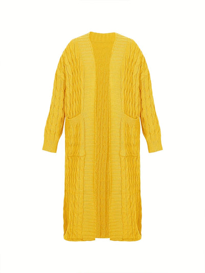 Plus Size Fall and Winter New 2023 Women's Solid Color Cardigan, Casual Knit Cardigan with Pockets Commuter Style Sweater XL-5XL