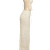 Weird Puss Mesh Backless 2 Piece Set Women Halter Lace-Up See Through Crop Tops+Loose Elegant Long Skirts Vacation Trend Outfits