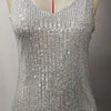 Women's Summer New Item Solid Color Fashion Sequin Light Mature Sexy V-neck Sleeveless Camisole Vest Pullover Top