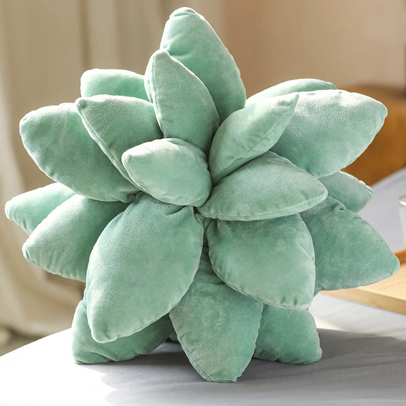 Inyahome 3D Succulent Throw Pillow Cactus Plush Flower Plant Shaped Cushion for Living Room Decor Novelty Decoration Plant Decor