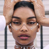XSBODY Simple Water Drop Eyeglasses Frame Metal Y2k Eye Decoration Fashion Designer Coquette Rhinestone Face Jewelry Nightclub