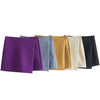 Willshela Women Fashion Solid Asymmetrical Side Zipper Skirts Shorts Vintage High Waist Female Chic Lady Shorts