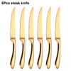 6/16/20/24Pcs Gold Tableware Stainless Steel 304 Cutlery Set Western Dinner Set Mirror Knife Fork Spoon Smooth Handle Flatware