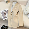 Suit jacket female 2024 early autumn new solid color high-grade feeling slim Joker casual fashion temperament slim top.