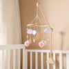 Baby Crib Mobile Bed Bell Rattle Toys Wooden Crochet Stars Pendant Bed Bell Toys Newborn Comfort Crib Bracket Hanging Toys Gifts