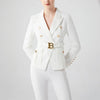 9 Colors Factory Customize Luxury Quality Classic Style Office White Black Women Pocket Blazers with Blet