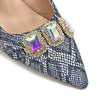 2024 Rhinestone Pointed-Toe High Heels Shoes and Bags Set for Women Wedding and Party Elegant Luxury Fashion in Wine Color