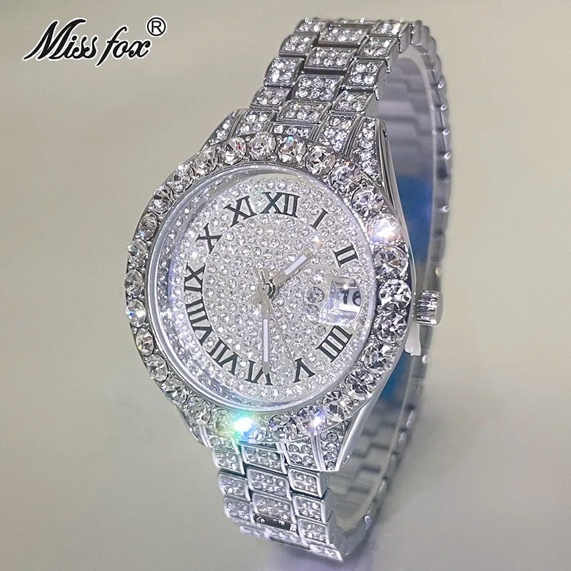MISSFOX Pink Women Watches Luxury Small Face Elegant Quartz Watch For Ladies Icy Look Party Jewelry Mini Babe So Cute Arm Clock