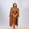 HLJ High Quality Elegant Office Lady Blazer Two Piece Sets Women Lapel Long Sleeve Coat And Slim Dress Outfit Female Clothing