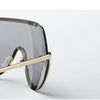 Metal Oversized Punk Sunglasses Women Semi Rimless Goggles Shield Lens Designer Big Shades Female Fashion Accessories