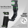 Rearview Mirror Phone Holder 360° Rotatable and Retractable Car Phone Mount Multifunctional Rear View Mirror Holder for All Car