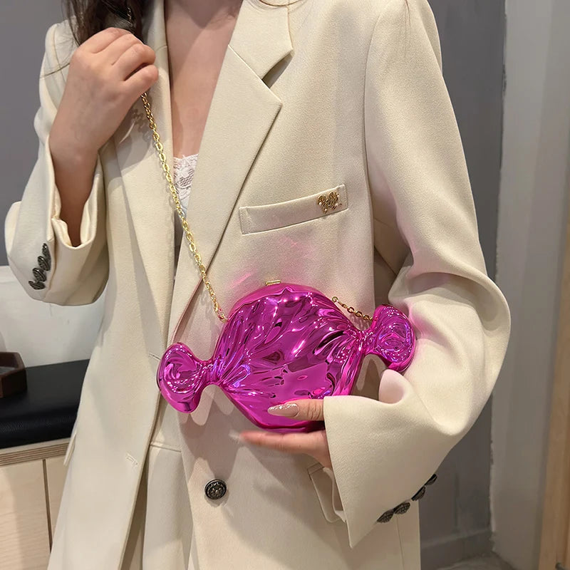Acrylic Evening Clutch Bag For Women Luxury Shoulder Bag Handbag And Crossbody Bags Party Prom Wedding Shiny Candy Design Purse