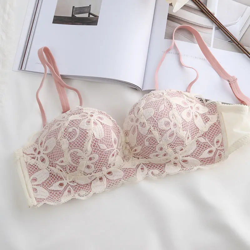 Lace Floral Sexy Lingerie Adjustable Push Up Bras Comfortable Wireless Bralette Intimates Underwear Brassiere Women