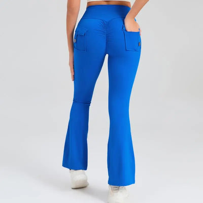 Women Flare Pocket Leggings High Waist Sport Yoga Pants Quick Dry Breathable Leggings Outfit Fitness Gym Clothes Sportwear Pant
