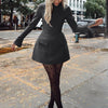 Dulzura Long Sleeves Zipper Bodycon Mini Dress With Pocket Solid Elegant Outfit Office Streetwear Women’S Autumn Winter Clothes